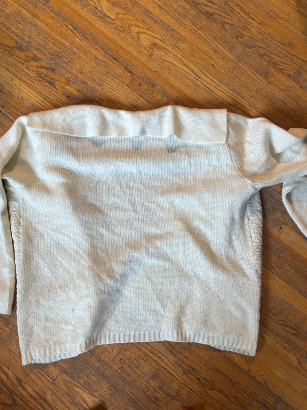 Vintage Cream Button-Front Knit Cardigan - Picture 3 of 3
